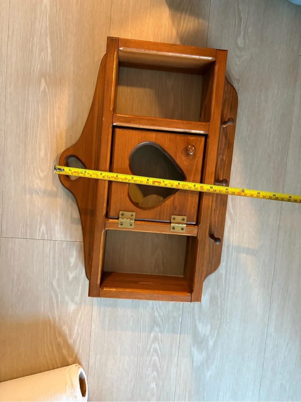 Cottagecore Wooden Heart Wall Shelf - Brown